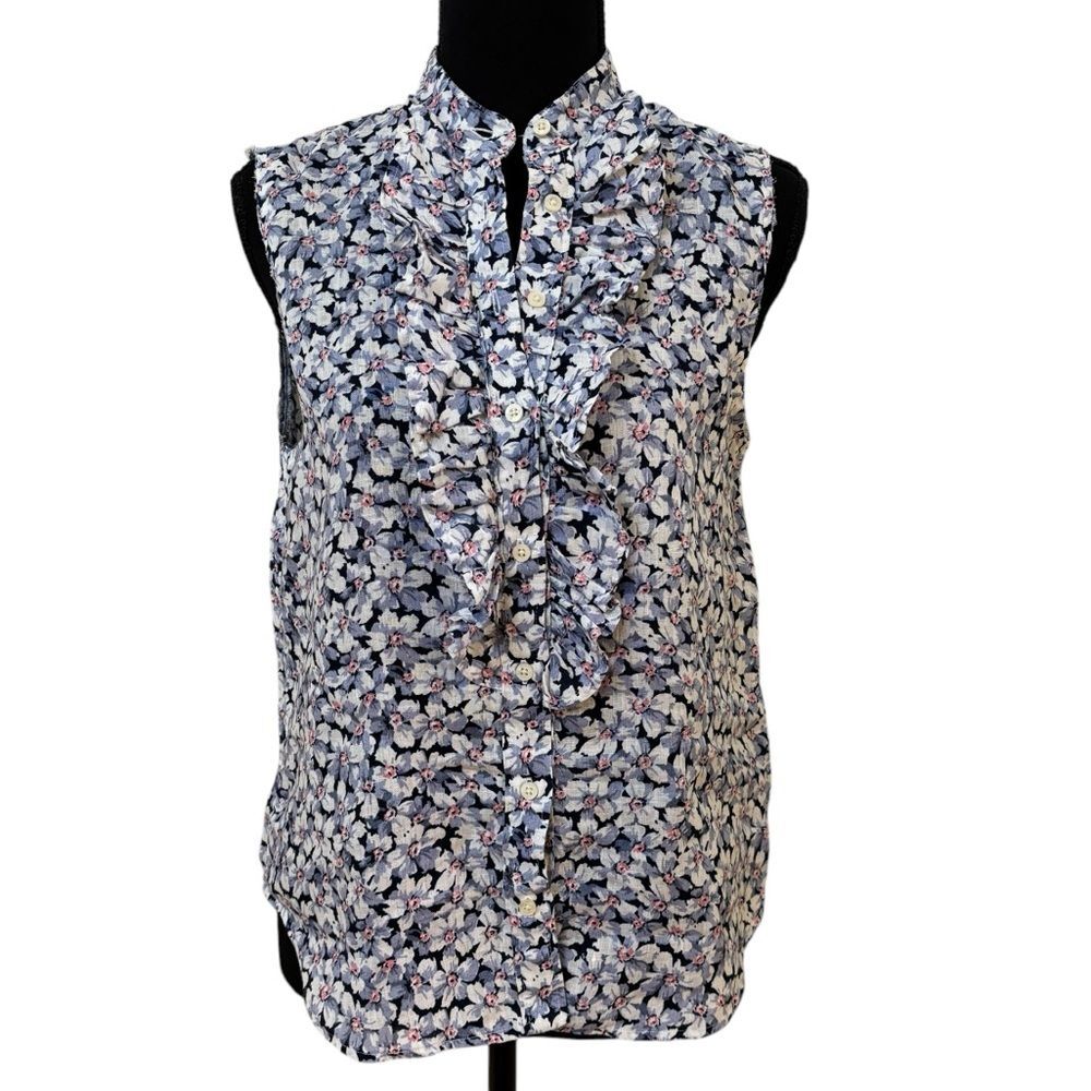 Ralph Lauren Black Label Linen Floral Button Down Shirt XS